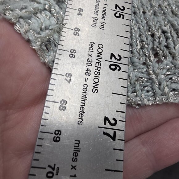 Maurices Sweater Womens 2XL Gray Silver Open Knit Crochet Lace Yoke Pullover - Picture 11 of 11